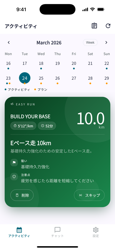 カレンダー画面